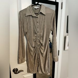 Long sleeve button down bodycon dress